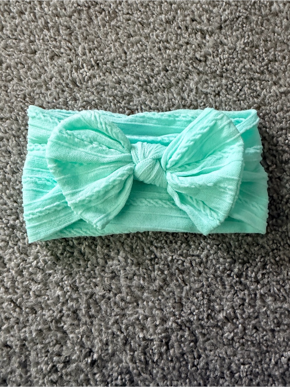 Kids Bow Headband in Mint Green